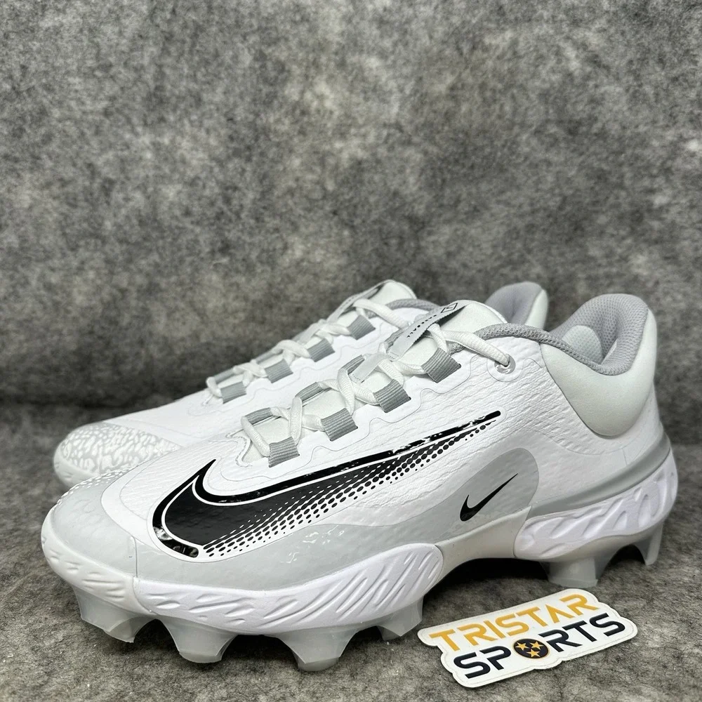 Nike Alpha Huarache Elite 4 Low MCS Baseball Cleats Mens 10.5 White FD6255-100